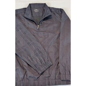 PGA TOUR Men's Quarter Zip Plaid Lightweight Pullover Jacket L G